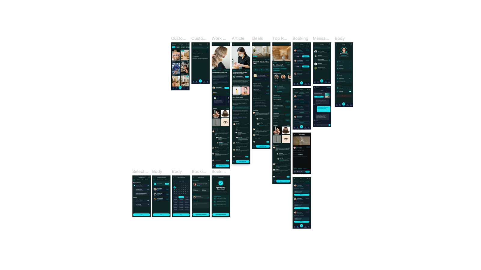 Customer UI Screens